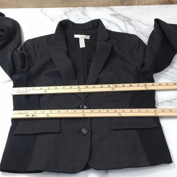 Chicos Jacket Women’s medium Black Cotton Blazer Chico’s 1 Two Button Front work - Picture 8 of 11